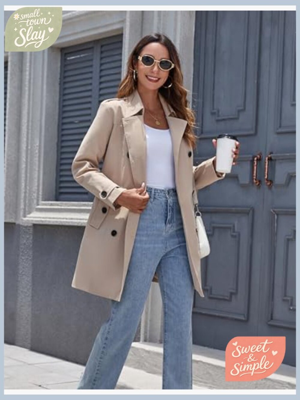 Waterproof Trench Coat Classic Lapel Outerwear with Belt Long Length - Picture 4 of 7